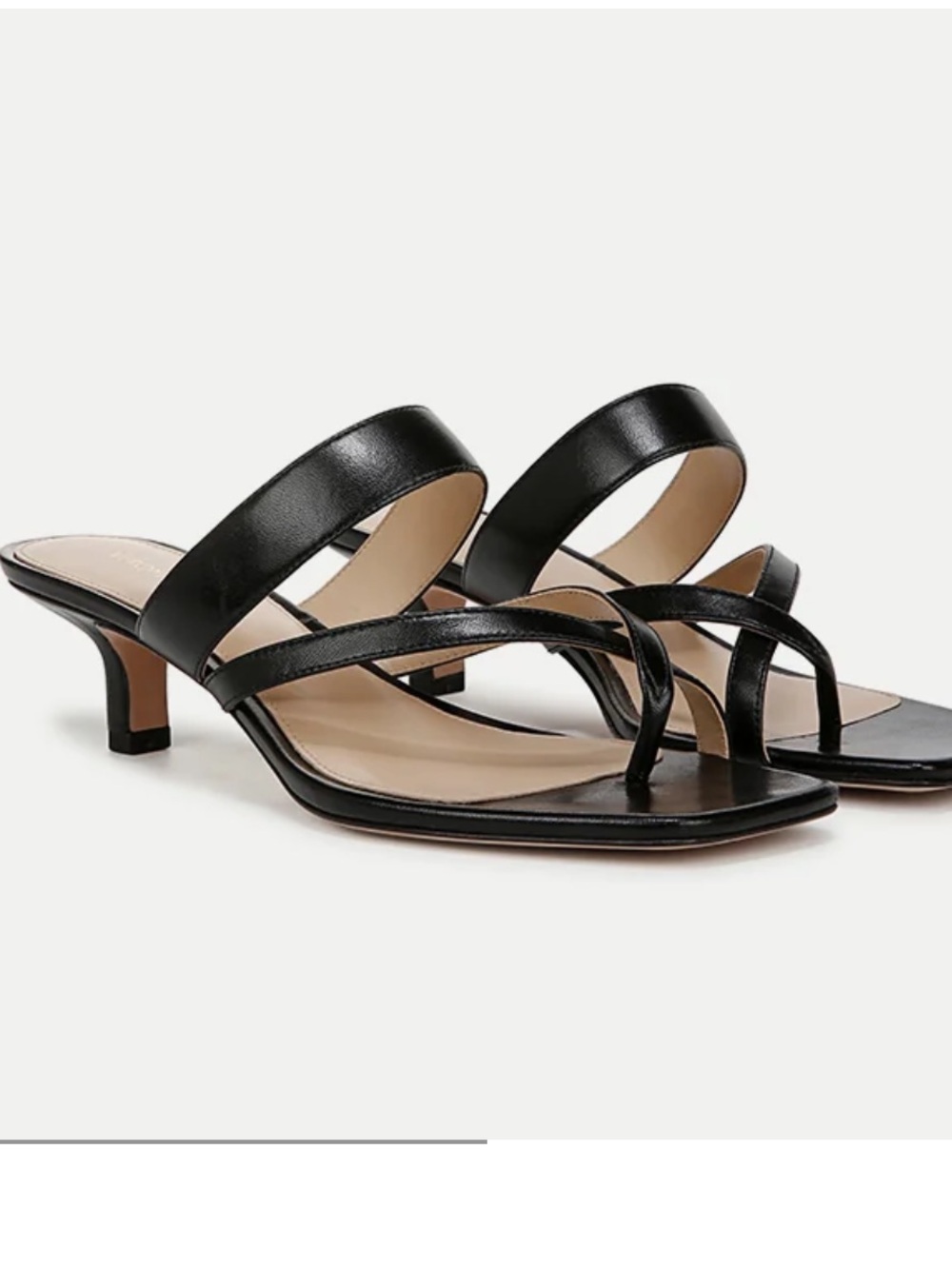 Veronica Beard Black Leather Kitten Heel Mules